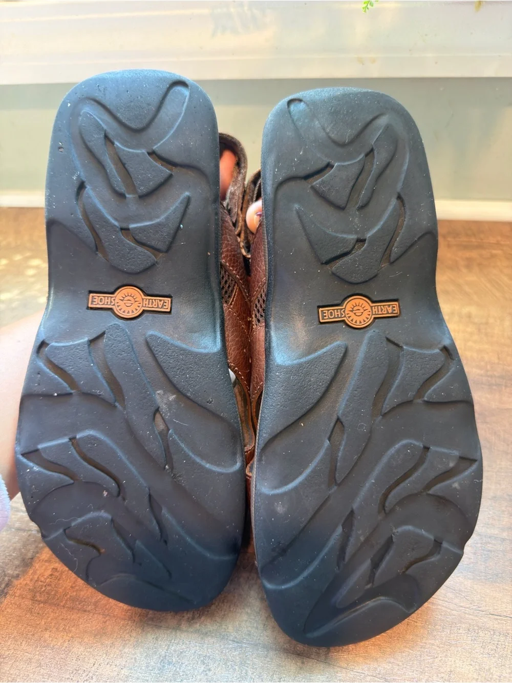 Earth Shoes Gelron 2000 Men's Sandals Brown Leather Hook & Loop US 8